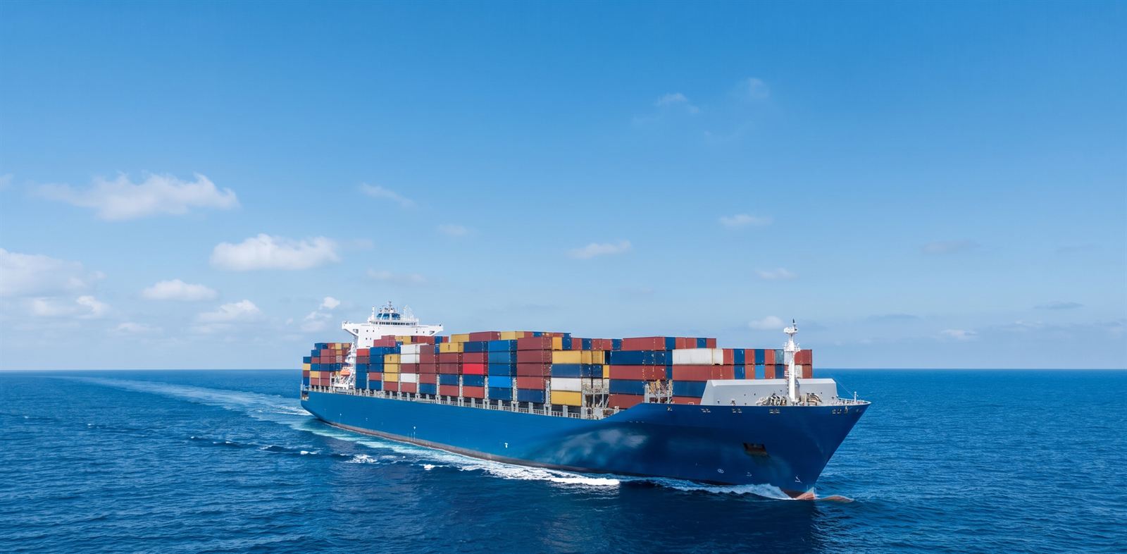 Container ship at sea